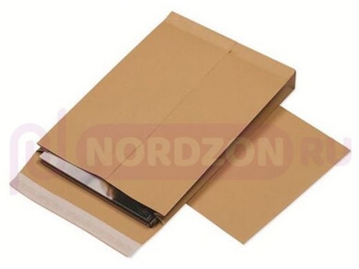 Конверт-пакеты С4 объемные (229х324х40 мм), до 250 листов, крафт-бумага, отрывная полоса, КОМПЛЕКТ 2