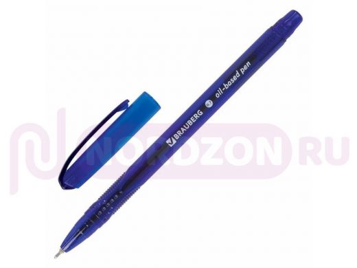 Ручка шариковая масляная BRAUBERG "SoarInk", СИНЯЯ, корпус синий, узел 0,7 мм, линия письма 0,35 мм,