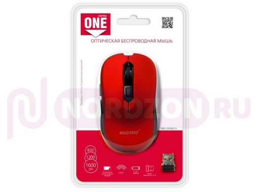 Мышь беспроводная Smartbuy ONE 200AG красная (SBM-200AG-R) / 40