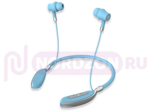 Bluetooth наушники с микрофоном (гарнитура)  KADUM KD-384BT Голубые