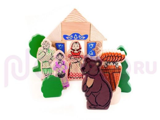 Конструктор "Маша и медведь"  игрушки из дерева