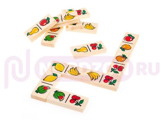 Домино "Фрукты-ягоды" (28 деталей)  игрушки из дерева