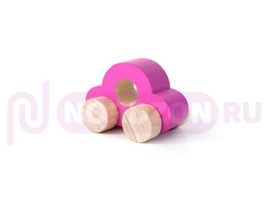 Фигурка деревянная "Каталка" "Машинка Томик" "Малиновая " (1 штука)  игрушки из дерева