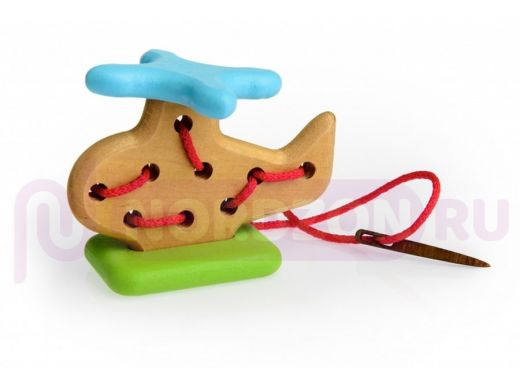 Шнуровка "Вертолет"  игрушки из дерева