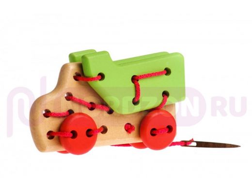 Шнуровка "Грузовик", 9 дет.  игрушки из дерева