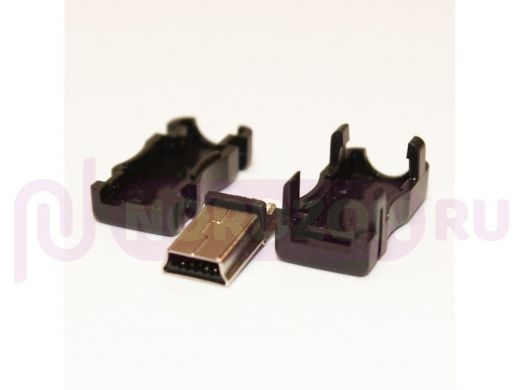 Разъём компьют: штекер mini-USB 5pin на кабель в корпусе