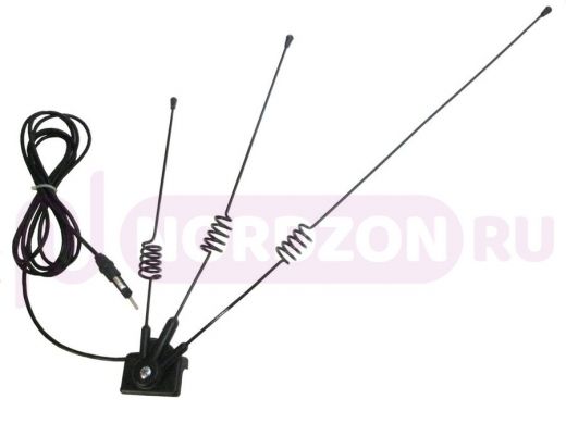 "FIX-155P" BLACK автомобильная  желобковая антенна для автомагнитолы, диапазон FM,УКВ,чёрные пружины