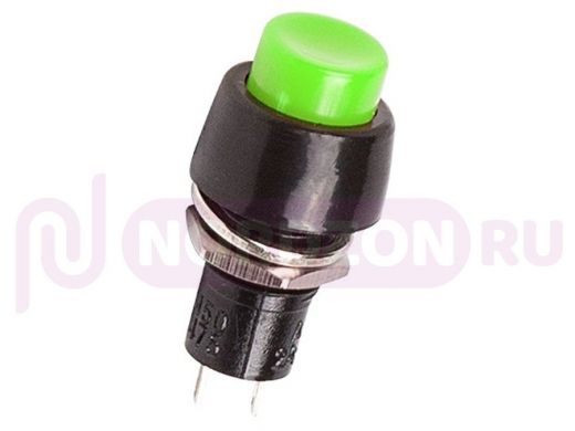 Выключатель-кнопка  250V 1А (2с) ON-OFF  зеленая  Micro  REXANT
