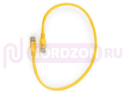 Патч-корд Cablexpert PP10-0.5M/Y кат.5e, 0.5м, медный UTP литой, многожильный (жёлтый) PP10-0.5M/Y