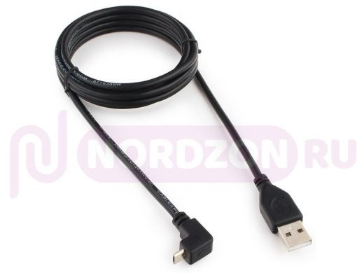 Кабель микро USB (AM/microBM)  1.8 м Pro Cablexpert CCP-mUSB2-AMBM90-6,USB 2.0, угловой,экран,черный
