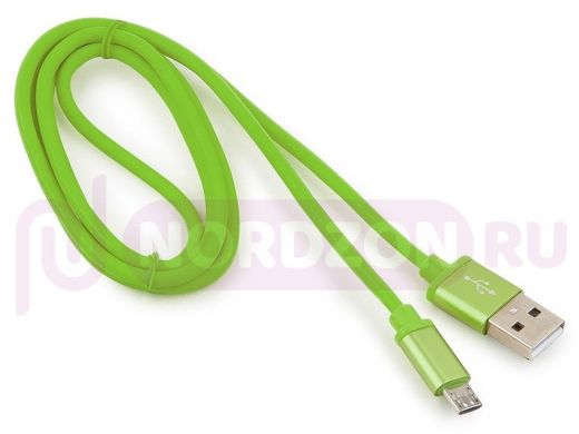 Кабель микро USB (AM/microBM)  1.0 м Cablexpert CC-S-mUSB01Gn-1M,USB 2.0,серия Silver,зеленый