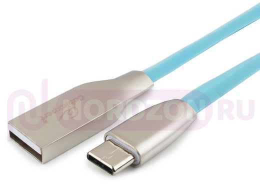 Шнур USB / Type-C Cablexpert CC-G-USBC01Bl-1M, AM/Type-C, серия Gold, длина 1м, синий, блистер