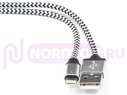 Шнур USB / Lightning (iPhone) Cablexpert CC-ApUSB2sr1m нейлоновая оплетка
