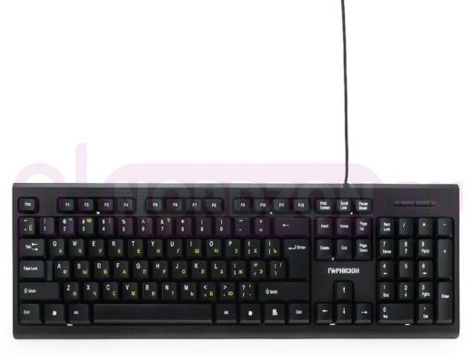 Клавиатура проводная Гарнизон GK-120, USB, черный, поверхность- карбон GK-120