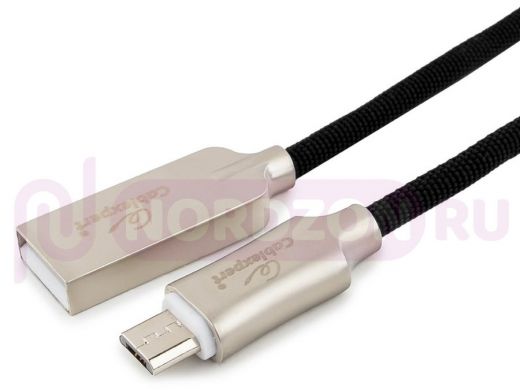Кабель микро USB (AM/microBM)  0.5 м Cablexpert CC-P-mUSB02Bk-0.5M, USB 2.0,серия Platinum, черный