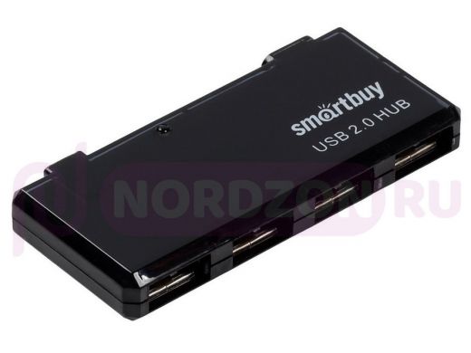 Концентратор USB на 4 порта (хаб, HUB) Smartbuy, 4 порта, SBHA-6110-K, чёрный