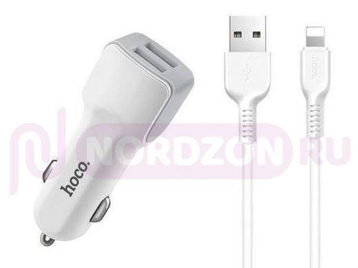 Зарядное устройство с USB  Hoco  Z23, iOS Lightning (2400mA,5V)