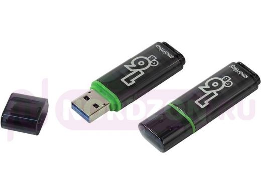 Накопитель USB  16GB  Smartbuy Glossy series Dark Grey (USB 3.0)