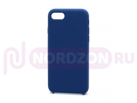 Чехол iPhone 7/8, Silicone Case, покрытие Soft touch, без лого, 020, синий