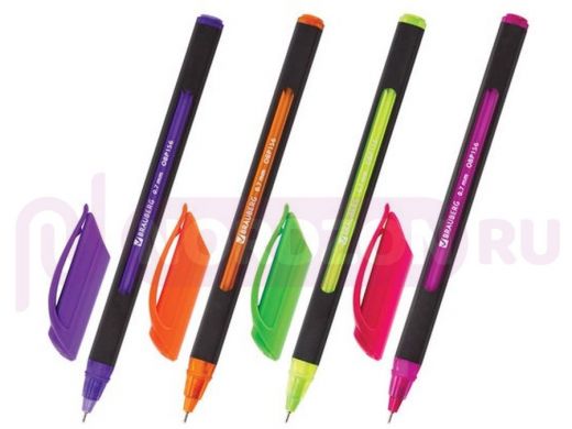 Ручка шариковая масляная BRAUBERG Extra Glide Soft Color, СИНЯЯ, 0,7мм, линия 0,35мм