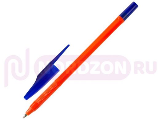 Ручка шариковая масляная STAFF Flare, СИНЯЯ, корпус оранжевый, узел 1мм, линия 0,7мм, OBP101