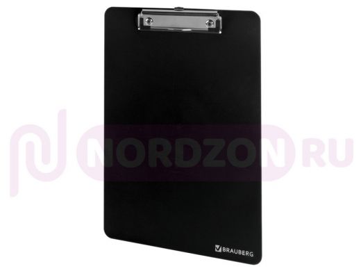 Доска-планшет BRAUBERG SOLID сверхпрочная с прижимом А4 (315х225 мм), пластик, 2мм, ЧЕРНАЯ