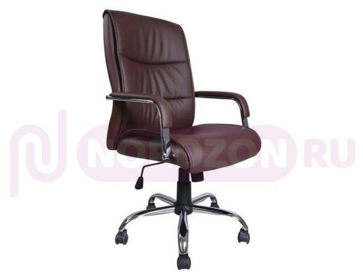 Кресло офисное BRABIX Space EX-508, экокожа, хром, коричневое