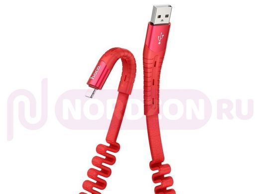 Шнур USB / Lightning (iPhone) Hoco U78 (120см), красный, USB 2.4A