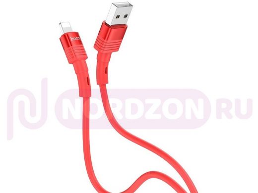 Шнур USB / Lightning (iPhone) Hoco U82 (120см), Красный, USB 2.4A