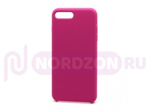 Чехол iPhone 7/8, Silicone Case, покрытие Soft touch, с лого, 054, тёмно розовый
