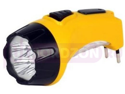 Фонарь  аккумуляторный с прямой зарядкой Smartbuy светодиодный 15+10 LED желтый (SBF-89-Y)
