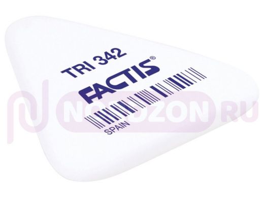 Ластик FACTIS TRI 342 (Испания), 49х45х6 мм, белый, треугольный, мягкий, синтетический каучук, PNFTR