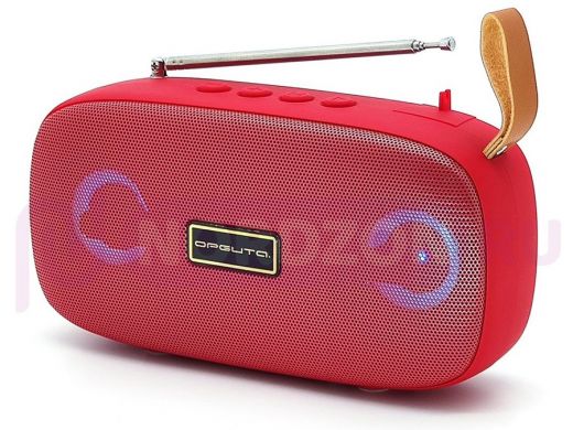 Радиоприемник  + колонка "ТОП-ТОП-ТОП-2" красный, радио,цветомузыка,USB зарядка,microSD,Bluetooth