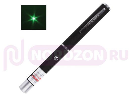 Лазерная указка  радиус 1000 м, зеленый луч, черный корпус, клип, футляр, TP-GP-17