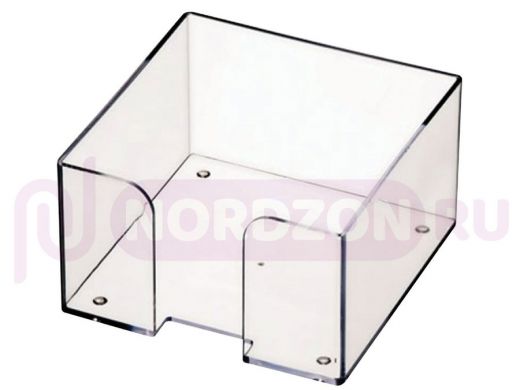 Подставка для бумажного блока СТАММ пластиковая, 90х90х50 мм, прозрачная, ПЛ61