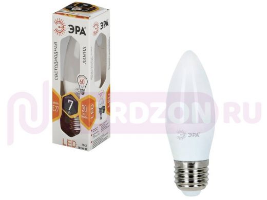 Лампа светодиодная ЭРА, 7 (60) Вт, цоколь E27, 