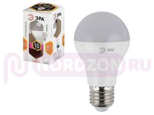Лампа светодиодная ЭРА, 11 (100) Вт, цоколь E27, грушевидная, теплый белый свет, 25000 ч., LED, smdA
