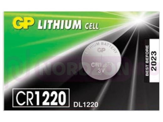 Элементы питания CR 1220  GP Lithium,, литиевая, 1 шт., в блистере (отрывной блок), CR1220RA-7C5