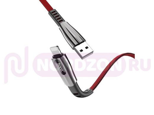 Шнур USB / Lightning (iPhone) Hoco U70, Красный (iOS Lighting) 1,2м