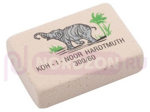 Ластик KOH-I-NOOR "Слон", 31x21x8 мм, белый/цветной, прямоугольный, натуральный каучук, 300/60, 0300