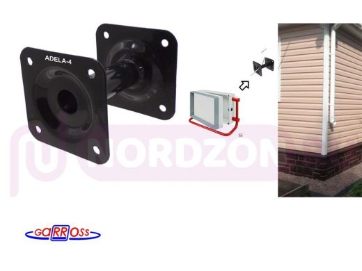 Кронштейн для крепления гермобокса с видеокамерой, вылет 10 см "ADELA-4-112074" цвет черный, сталь