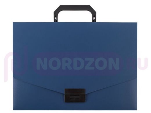 Портфель пластиковый STAFF А4 (320х225х36 мм), без отделений, синий