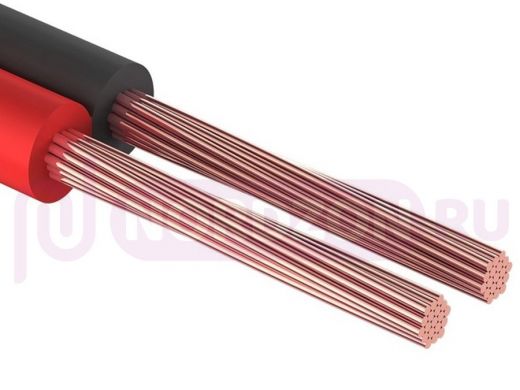 Акустический кабель красно-черный 2х1,0мм.кв. ШВПМ 2х1,0  CCA PROCONNECT  (цена за 1метр)