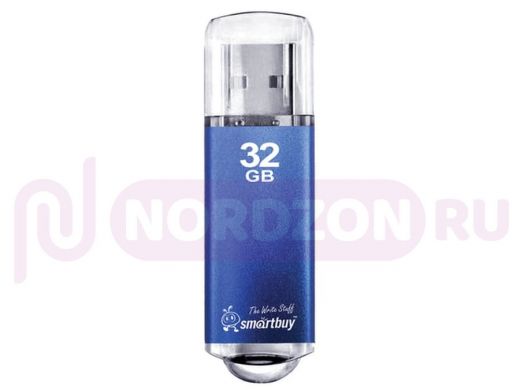 Накопитель USB  32GB  Smartbuy  V-Cut, USB 2.0, металлический корпус, синий, SB32GBVC-B