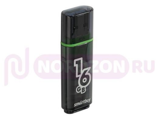 Накопитель USB  16GB  Smartbuy  Glossy, USB 2.0, черный, SB16GBGS-K