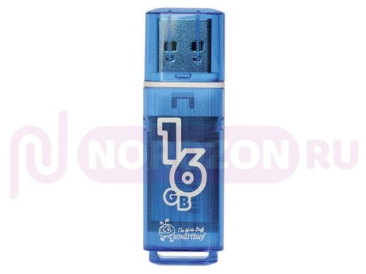 Накопитель USB  16GB  Smartbuy  Glossy, USB 2.0, синий, SB16GBGS-B