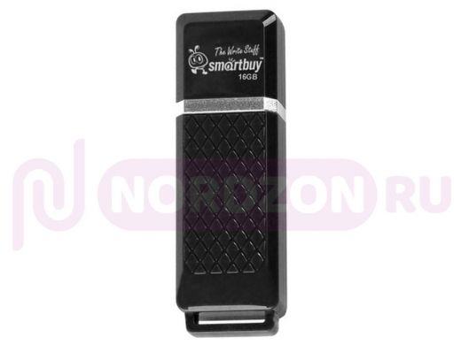 Накопитель USB  16GB  Smartbuy  Quartz, USB 2.0, черный, SB16GBQZ-K