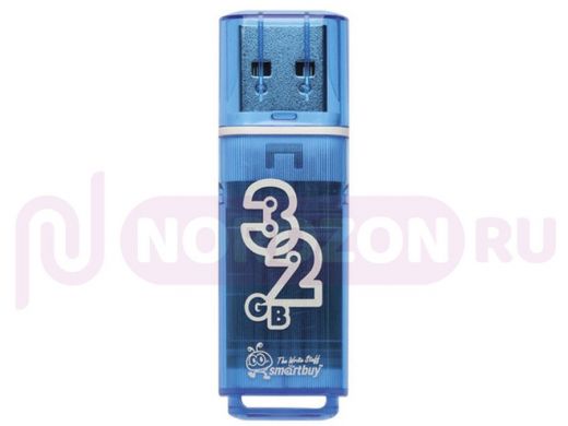 Накопитель USB  32GB  Smartbuy  Glossy, USB 2.0, синий, SB32GBGS-B