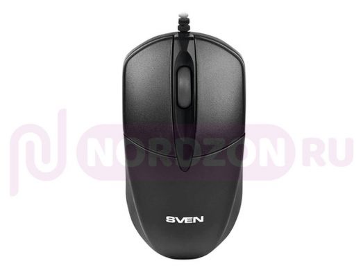 Мышь проводная SVEN RX-112, USB, 2 кнопки+1 колесо-кнопка, оптическая, черная, SV-03200112UB