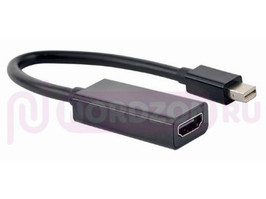 Переходник miniDisplayPort -> HDMI, Cablexpert A-mDPM-HDMIF4K-01, 4K, 20M/19F, кабель 15см, черный,